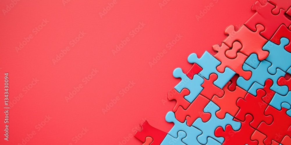 Aufkleber create opportunities strategy goal-setting concept. colorful puzzle pieces on a red background creat