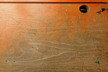 old school desk made of used wood