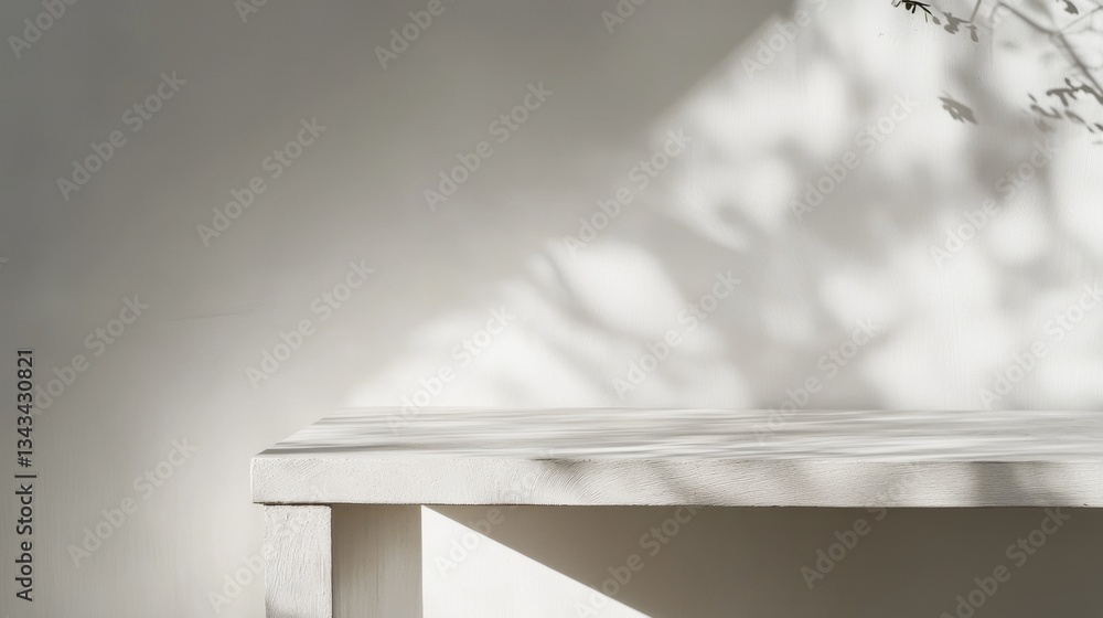 Poster minimalistic table with soft shadows and natural light play