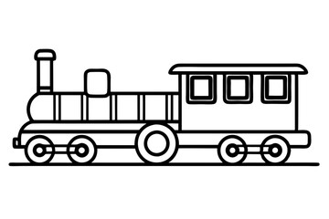 american old train icon line art silhouette vector illustration