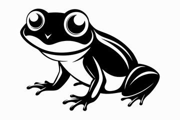 baby frog line art silhouette vector illustration