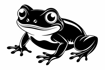 baby frog line art silhouette vector illustration