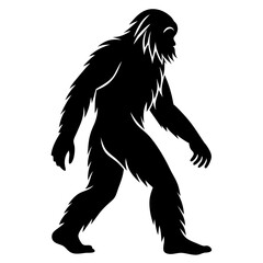 Obraz premium a vector silhouette of a Sasquatch (Bigfoot) walking in a natural pose 