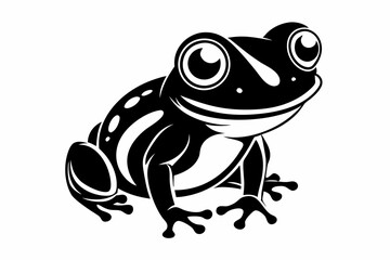 baby frog line art silhouette vector illustration