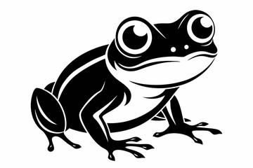 baby frog line art silhouette vector illustration