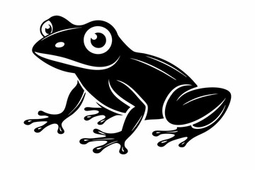 baby frog line art silhouette vector illustration