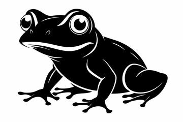 baby frog line art silhouette vector illustration
