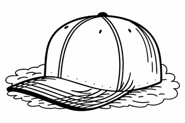 cap icon line art silhouette vector illustration