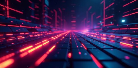 Futuristic digital interface with glowing lines and grids, grids, interface