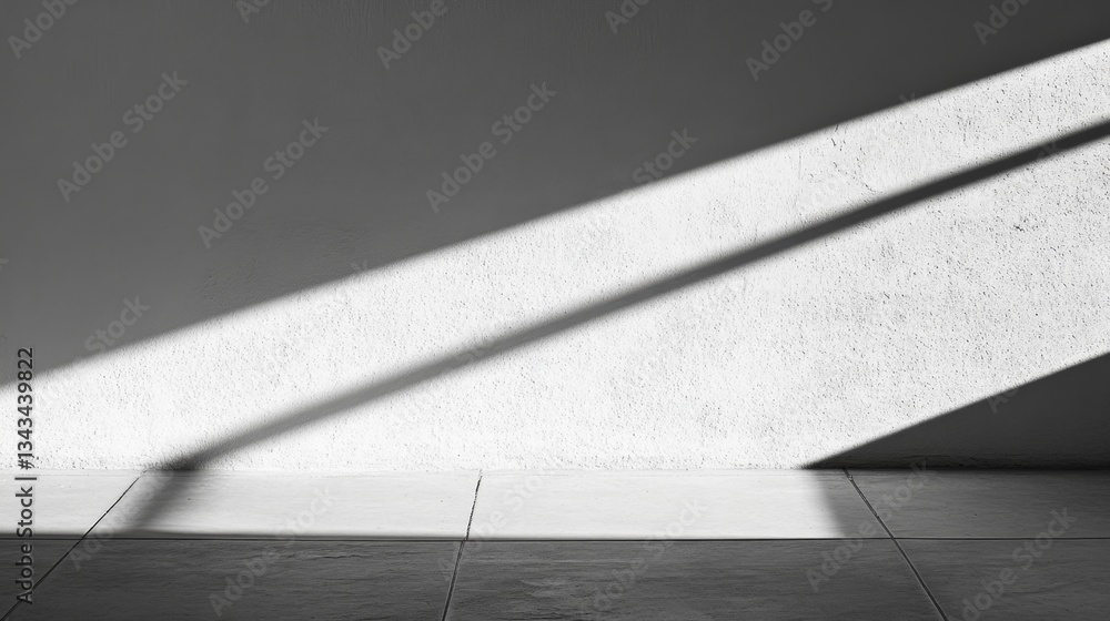 Poster abstract shadow cast by an unseen light source on a wall surface