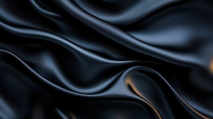Obraz premium This exquisite image showcases the beauty of black satin draping, emphasizing luminous flow and interplay of shadows, evoking a sense of luxury and refined elegance.