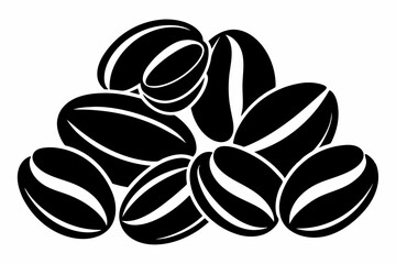 coffee beans line art silhouette vector illustration