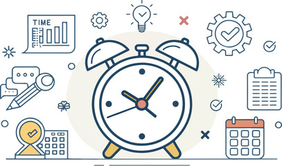ALarm Clock icon design, Alarm Clock logo and icon design, Alarm Clock Illustration vector design