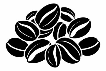coffee beans line art silhouette vector illustration