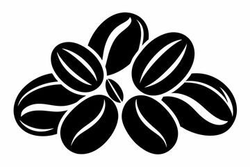 coffee beans line art silhouette vector illustration