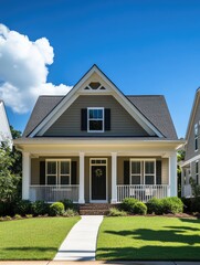 A charming house with a welcoming porch and pathway