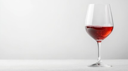 A stunning close-up of a glass filled with red sparkling wine, showcasing soft bubbles and reflections against a minimalistic background, perfect for beverage-themed visuals.