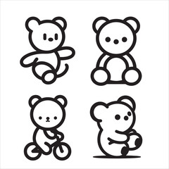 Teddy bear vector outline