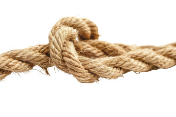 Fototapeta premium A rustic twine knot gracefully intertwines on a blank backdrop creating a textured visual narrative