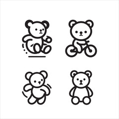 Naklejka premium Teddy bear vector outline