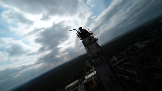 Exploring the Azot chemical plant with an fpv drone over ammonia and ammonium salts production facilities