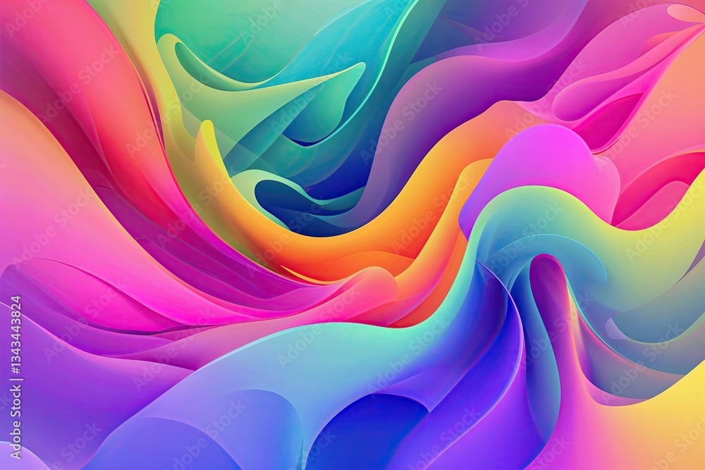 Poster vibrant gradient design featuring flowing patterns and dynamic color combinations