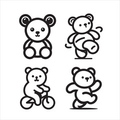Teddy bear vector outline