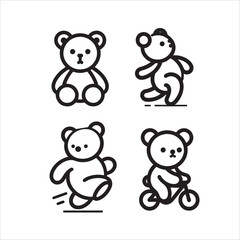 Teddy bear vector outline