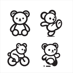Teddy bear vector outline