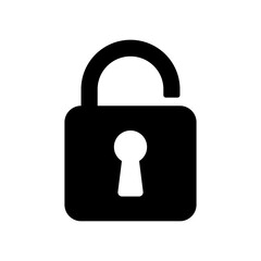 padlock icon on white background. locked and unlocked silhouette. password security symbol vector illustration