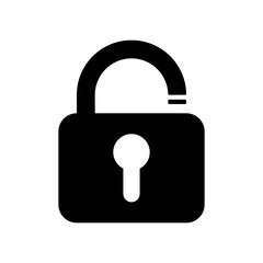 padlock icon on white background. locked and unlocked silhouette. password security symbol vector illustration