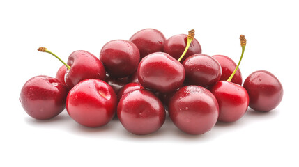 Fresh red cherries arranged on a clean surface
