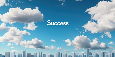 Fototapeta premium Create Opportunities success goal-setting concept. Bright sky with clouds and the word 