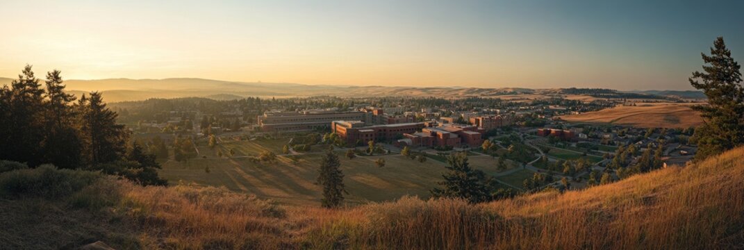 Washington State University: Aerial View of Palouse Campus in Pullman, Washington