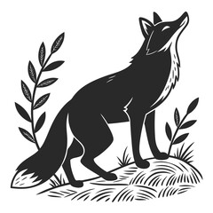 fox silhouette vector illustration
