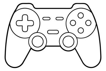 game controller line art silhouette vector illustration