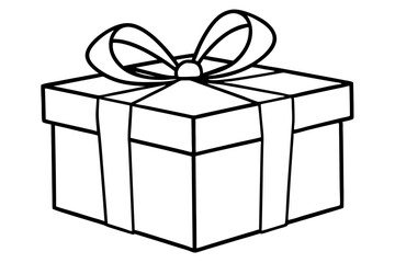 gift box line art silhouette vector illustration