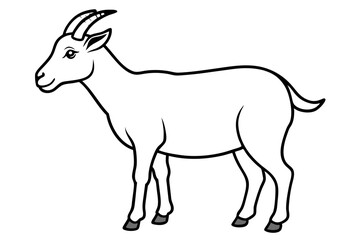 goat line art silhouette vector illustration