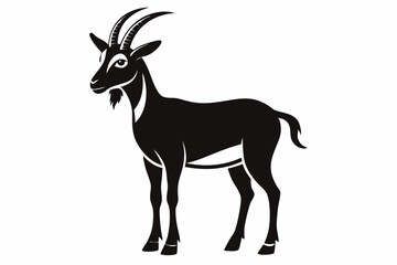 Obraz premium goat line art silhouette vector illustration