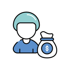 Investor vector icon stock illustration 