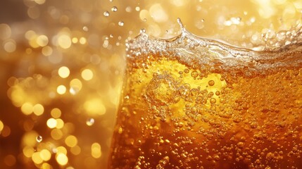 A fizzy delight of golden amber, ginger ale, a refreshing symphony of carbonated bubbles, tantalizes the taste buds.