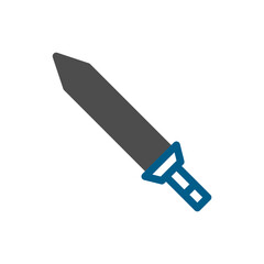 Simple Stylized Sword Icon on White Backdrop
