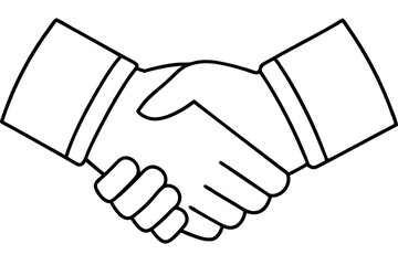 handshake line art silhouette vector illustration