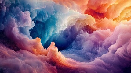 Vibrant Watercolor Tapestry of Colors and Swirling Abstract Patterns