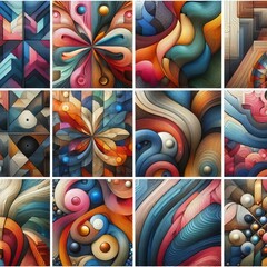 Naklejka premium Abstract and Artistic Seamless Patterns