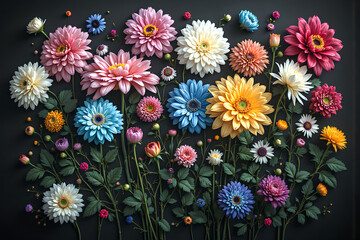 Fototapeta premium colorful flowers background