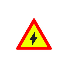Warning sign. Dangerous electrical voltage icon. High voltage sign.