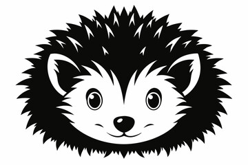 hedgehog head line art silhouette vector illustration