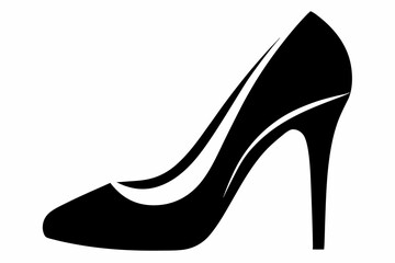 high heel line art silhouette vector illustration