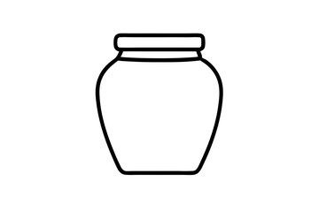 jar icon line art silhouette vector illustration